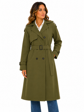 Sobretudo Feminino Amanda | Trench Coat Térmico Forrado com Cinto | Seleção Inverno