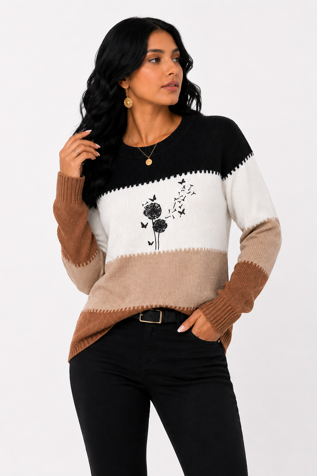 Suéter Feminino Floral Soft Tricô | Edição Inverno