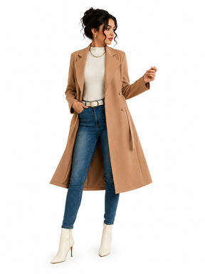 Sobretudo Feminino Alongado Elegance Caramelo | Seleção Inverno