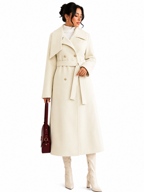 Sobretudo Feminino Casaco Off White Alongado