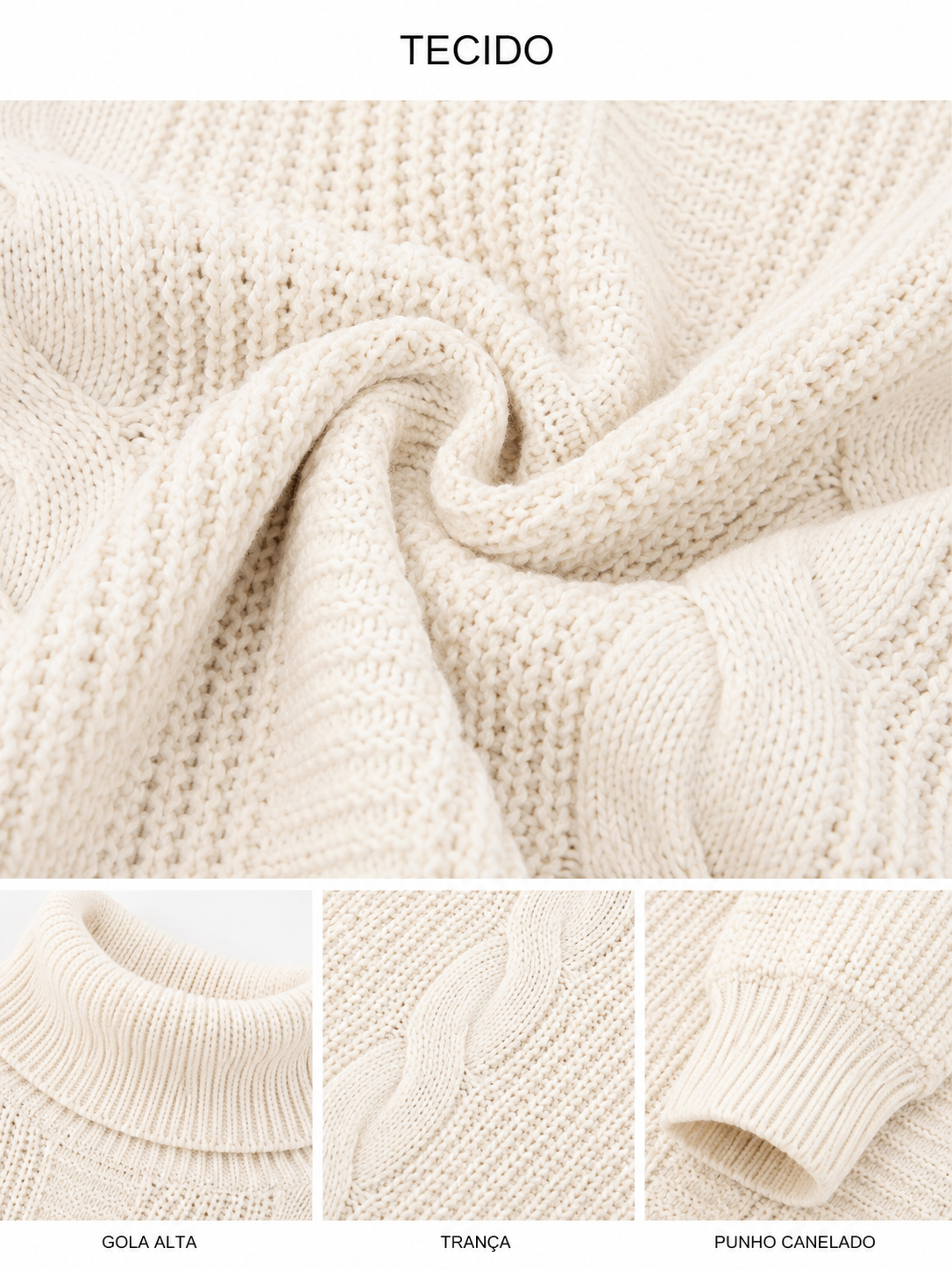 Vestido Feminino Tricô Gola Alta Elegance | Edição Inverno