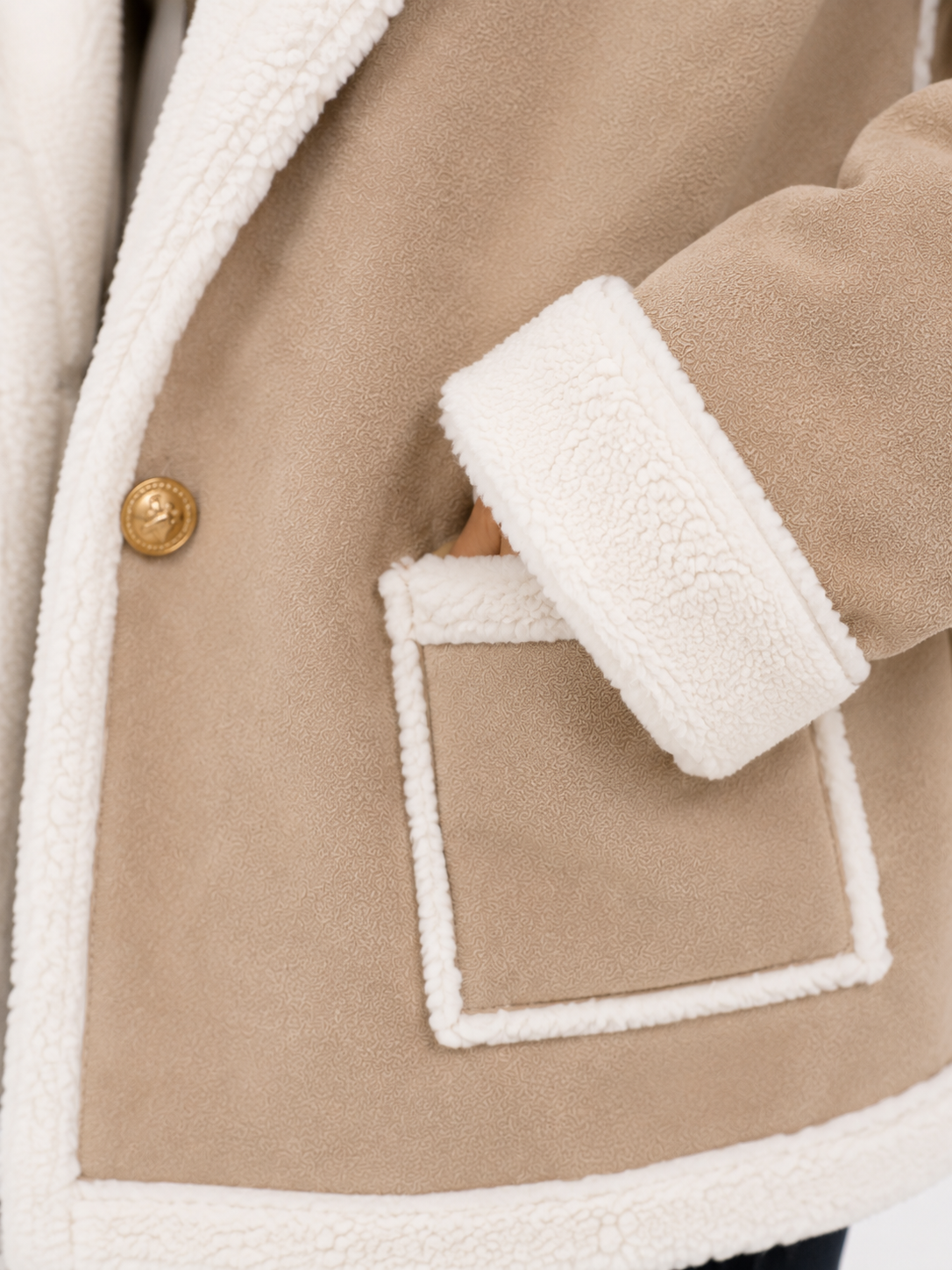 Jaqueta Feminina Elegance Lapela Bege | Seleção Inverno
