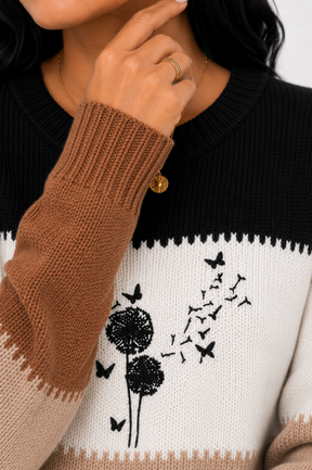 Suéter Feminino Floral Soft Tricô | Edição Inverno