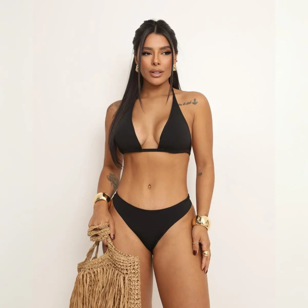 Biquíni Trikini 3 Peças Com Short Moda Praia Feminino