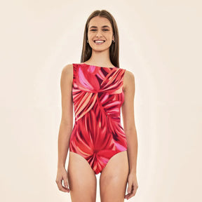 Maiô Feminino UV Proteção Solar Estampa Fogos Marina Moda Praia