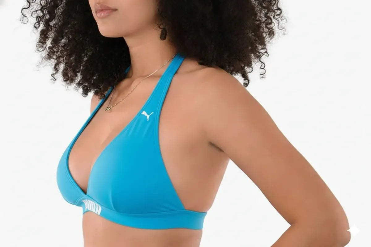Top Biquíni Puma Feminino Frente Única Proteção UV 50+ Moda Praia