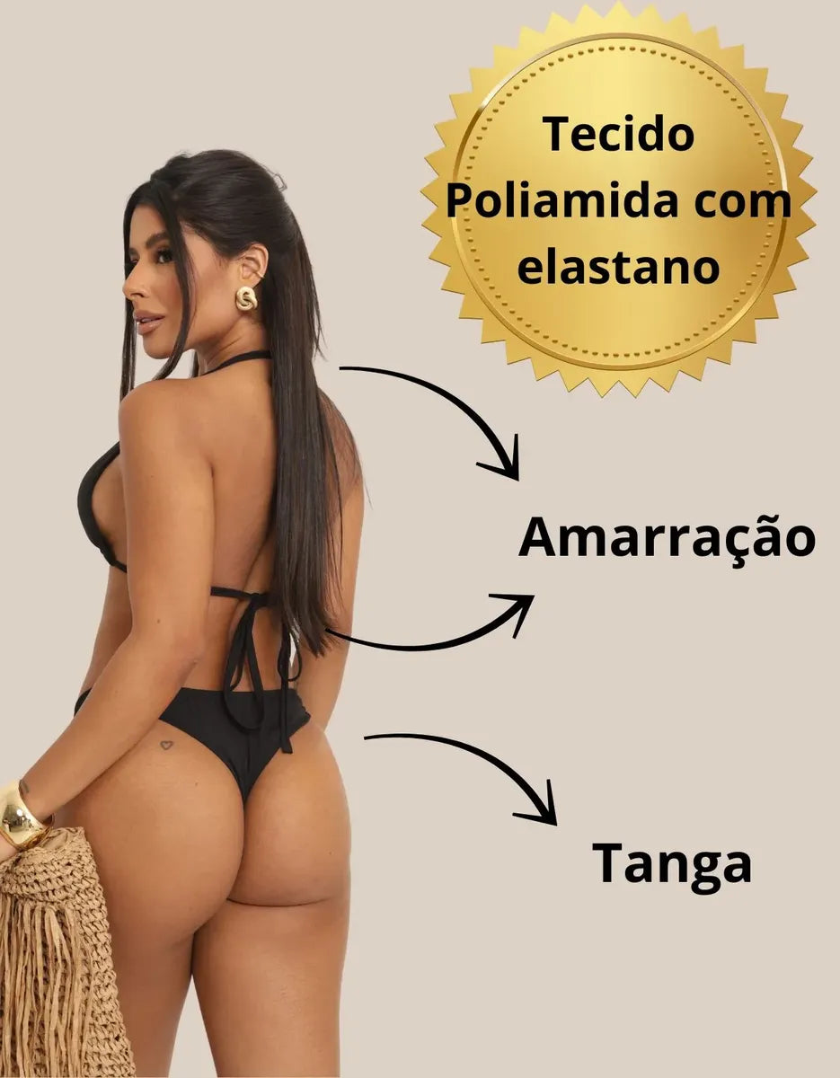 Biquíni Trikini 3 Peças Com Short Moda Praia Feminino