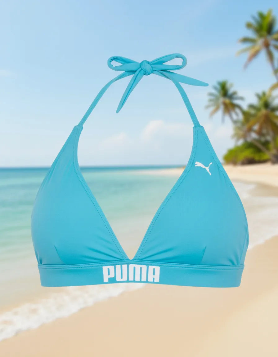 Top Biquíni Puma Feminino Frente Única Proteção UV 50+ Moda Praia