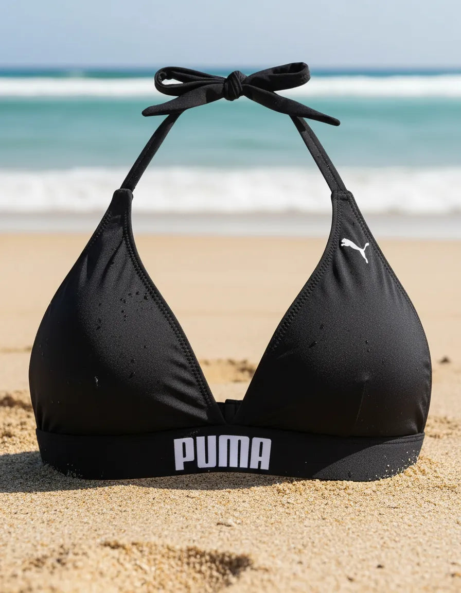 Top Biquíni Puma Feminino Frente Única Proteção UV 50+ Moda Praia