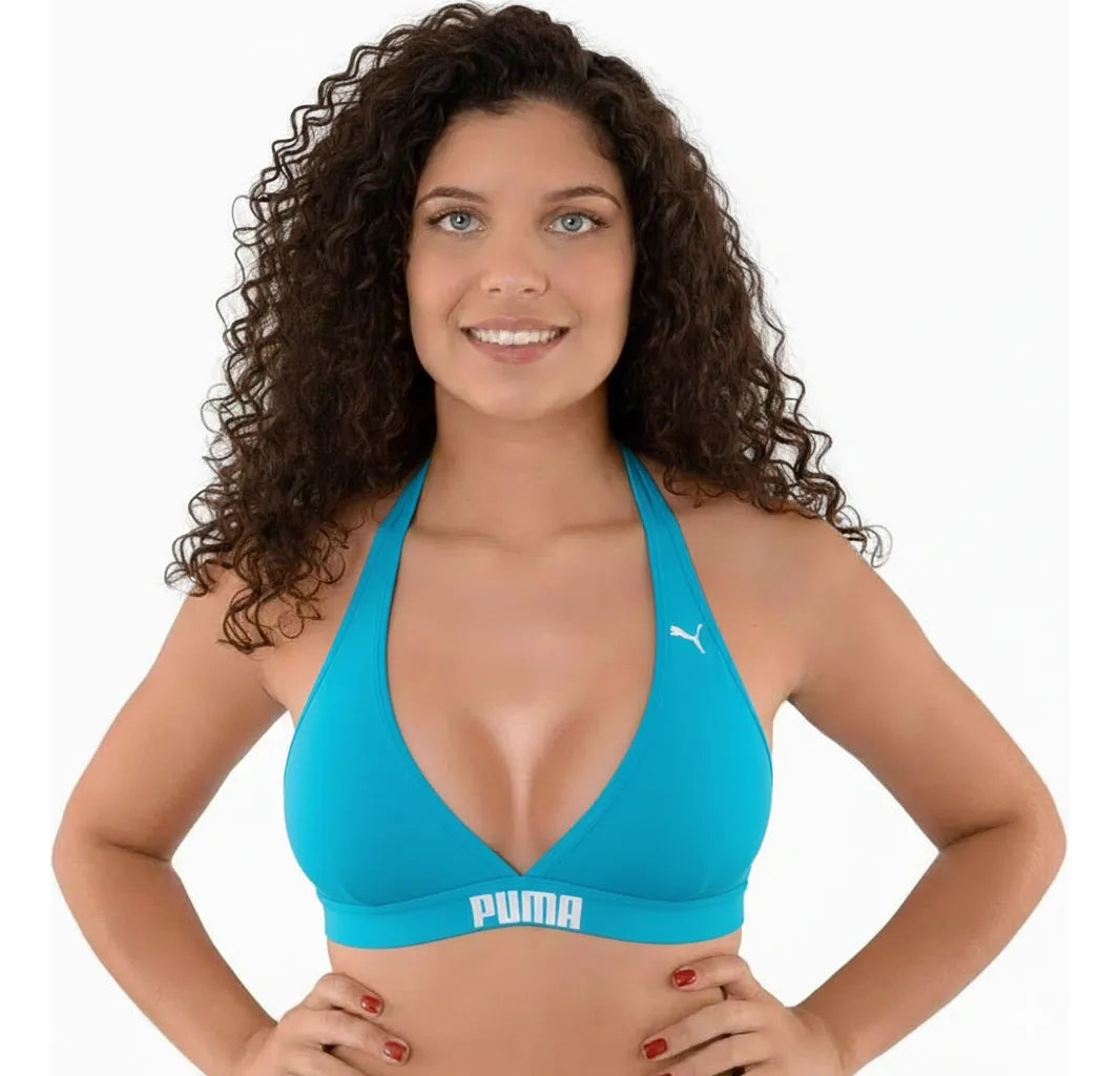 Top Biquíni Puma Feminino Frente Única Proteção UV 50+ Moda Praia