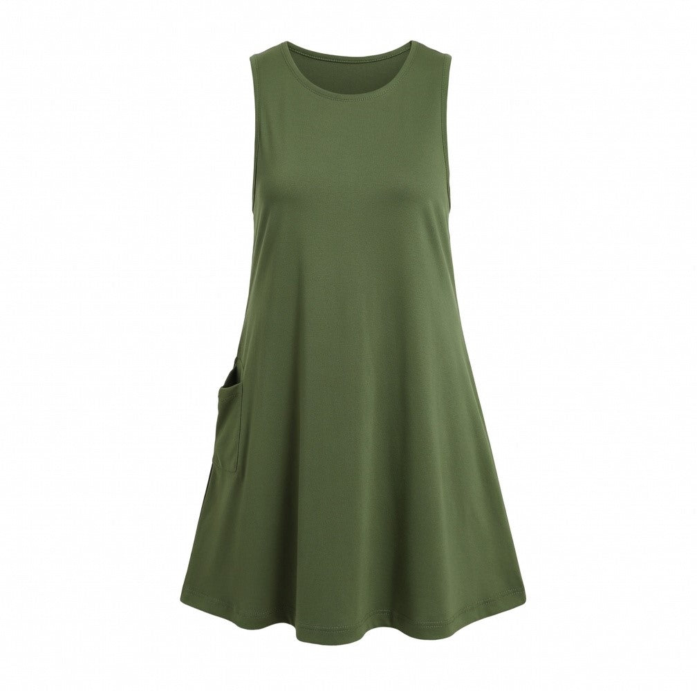 Vestido Curto Anna A-Line Soltinho com Bolsos Laterais