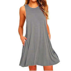 Vestido Curto Anna A-Line Soltinho com Bolsos Laterais