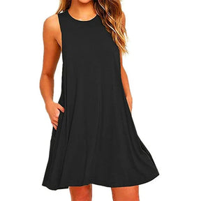 Vestido Curto Anna A-Line Soltinho com Bolsos Laterais