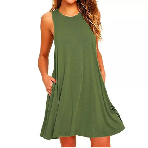 Vestido Curto Anna A-Line Soltinho com Bolsos Laterais