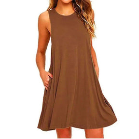 Vestido Curto Anna A-Line Soltinho com Bolsos Laterais