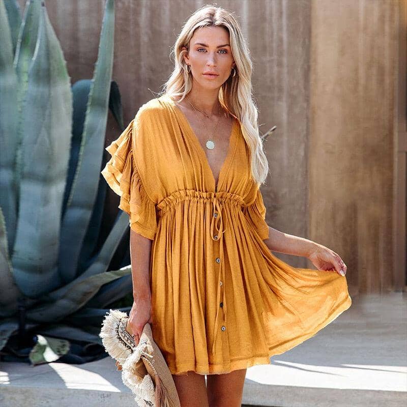 Vestido Praiano Romana Curto Decote V
